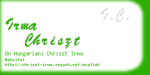 irma chriszt business card